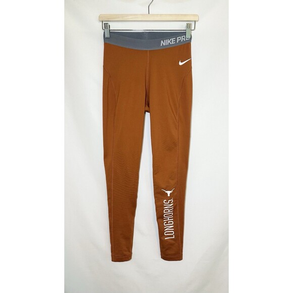 Nike University Of Texas Longhorns Dri-Fit Pull On Orange‎ Tights Women's SMALL - Picture 1 of 12